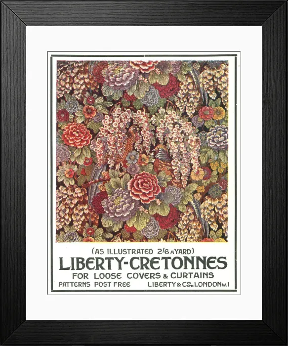 Framed Print : Liberty Cretonnes Advertisement Framed Print : Liberty Cretonnes Advertisement