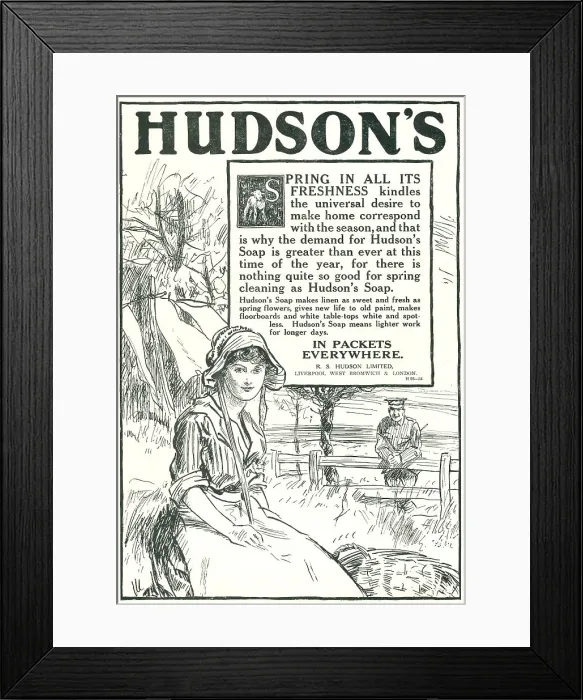 Framed Print : Hudson's Soap Advertisement Framed Print : Hudson's Soap Advertisement