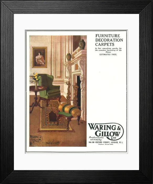Framed Print : Waring and Gillow Advertisement Framed Print : Waring and Gillow Advertisement