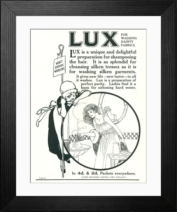 Framed Print : Lever Brothers Advertisement, Lux Framed Print : Lever Brothers Advertisement, Lux