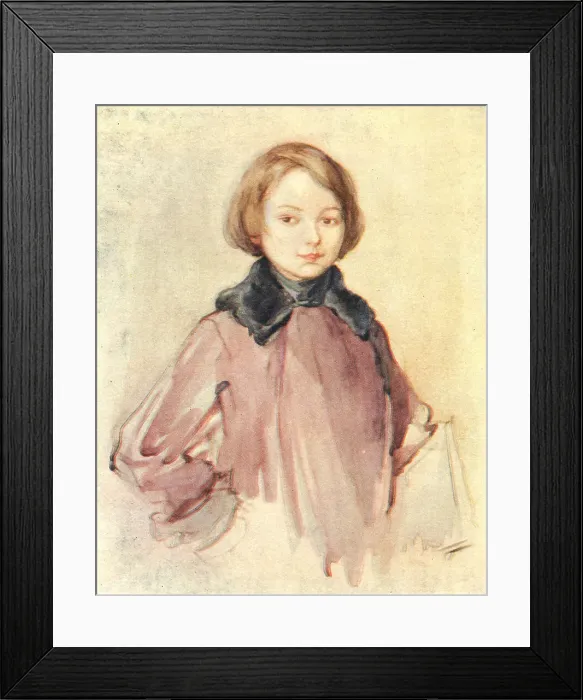 Framed Print : My Son. A portrait ivory painting of a young boy standing proudly Framed Print : My Son. A portrait ivory painting of a young boy standing proudly