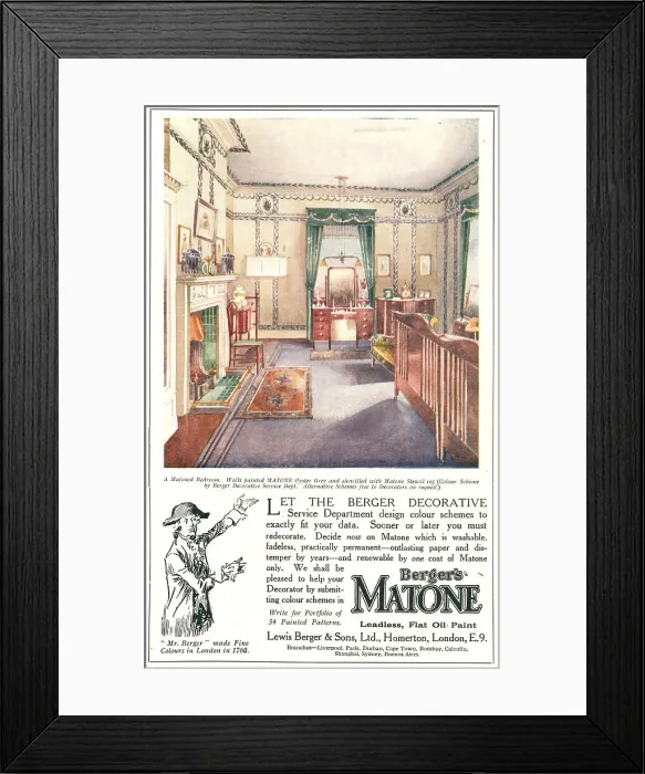 Framed Print : Berger's Matone Advertisement Framed Print : Berger's Matone Advertisement