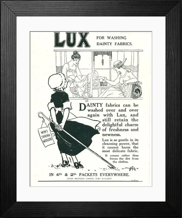 Framed Print : Lever Brothers Advertisement Lux Framed Print : Lever Brothers Advertisement Lux