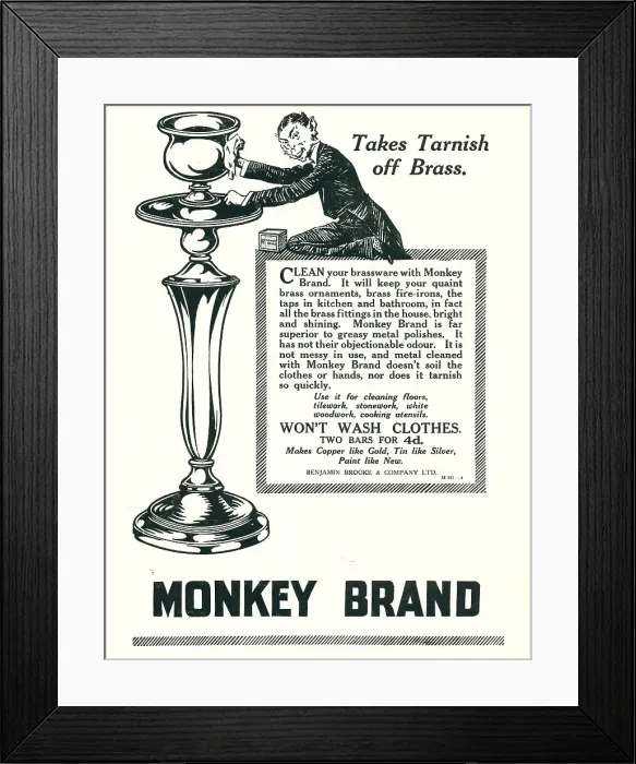 Framed Print : Monkey Brand Advertisement Framed Print : Monkey Brand Advertisement