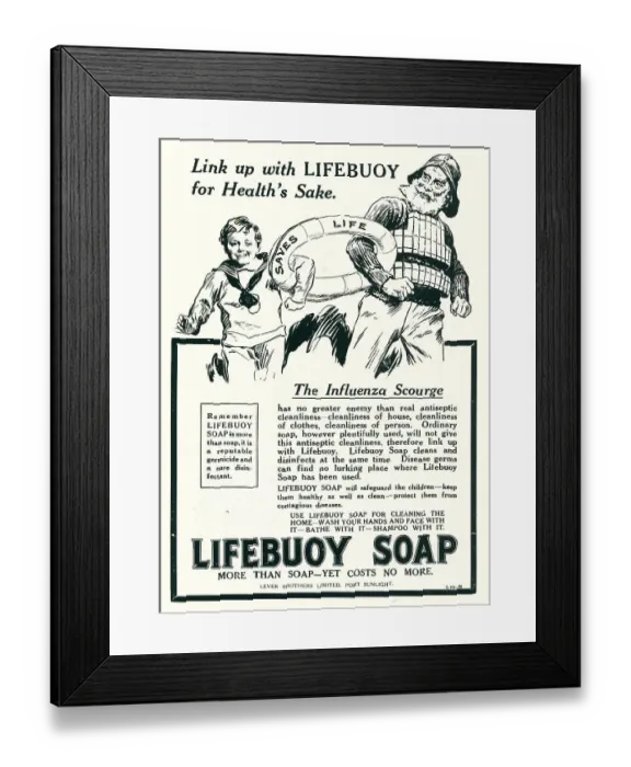 Framed Print : Lifebuoy Soap Advertisement Framed Print : Lifebuoy Soap Advertisement