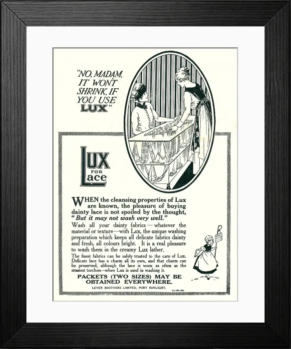 Framed Print : Lever Brothers Lux Advertisement Framed Print : Lever Brothers Lux Advertisement