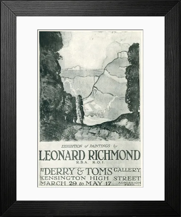 Framed Print : Leonard Richmond Exhibition Advertisement Framed Print : Leonard Richmond Exhibition Advertisement