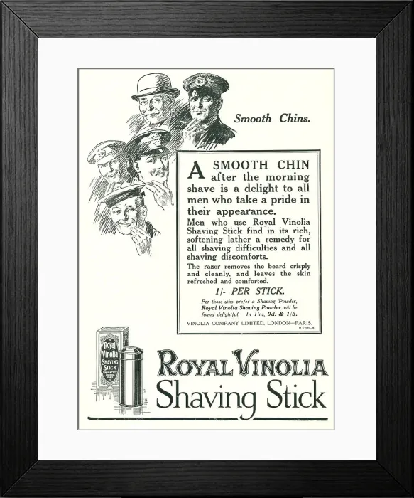 Framed Print : Vinolia Company Advertisement Framed Print : Vinolia Company Advertisement