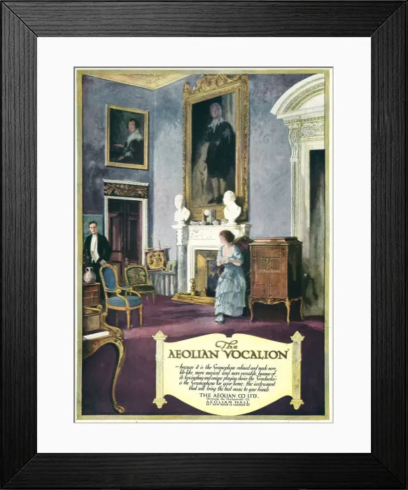 Framed Print : The Aeolian Vocalion Advertisement Framed Print : The Aeolian Vocalion Advertisement