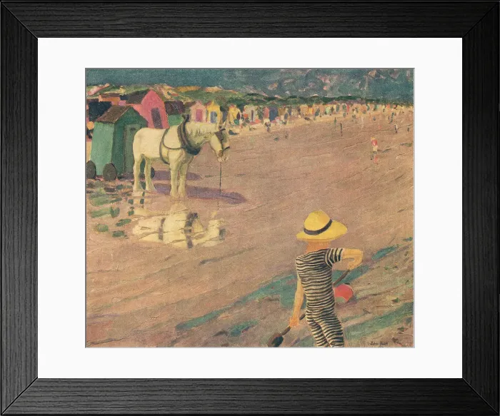 Framed Print : The Sands. An oil painting of a broad stretch of beach Framed Print : The Sands. An oil painting of a broad stretch of beach