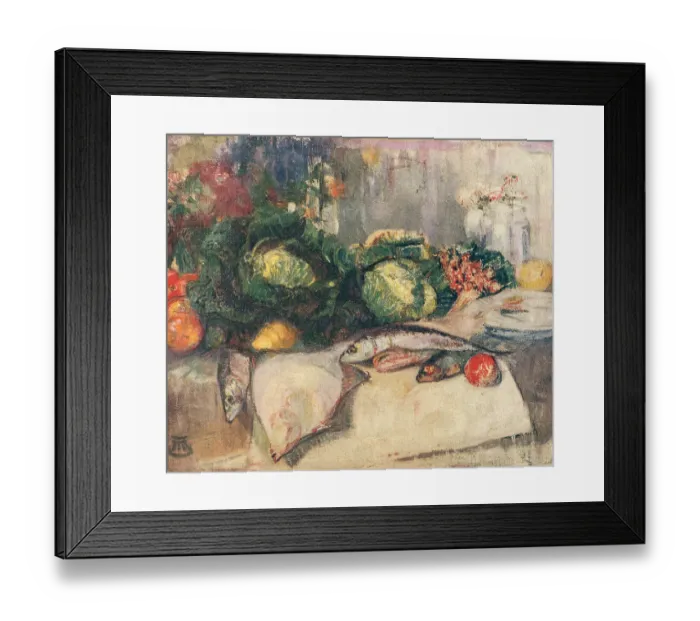 Framed Print : Still Life Fish and Vegetables Framed Print : Still Life Fish and Vegetables