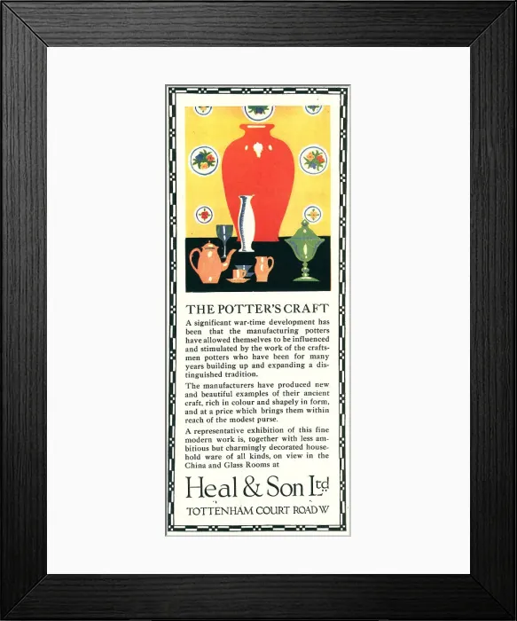 Framed Print : Heal and Son Advertisement Framed Print : Heal and Son Advertisement