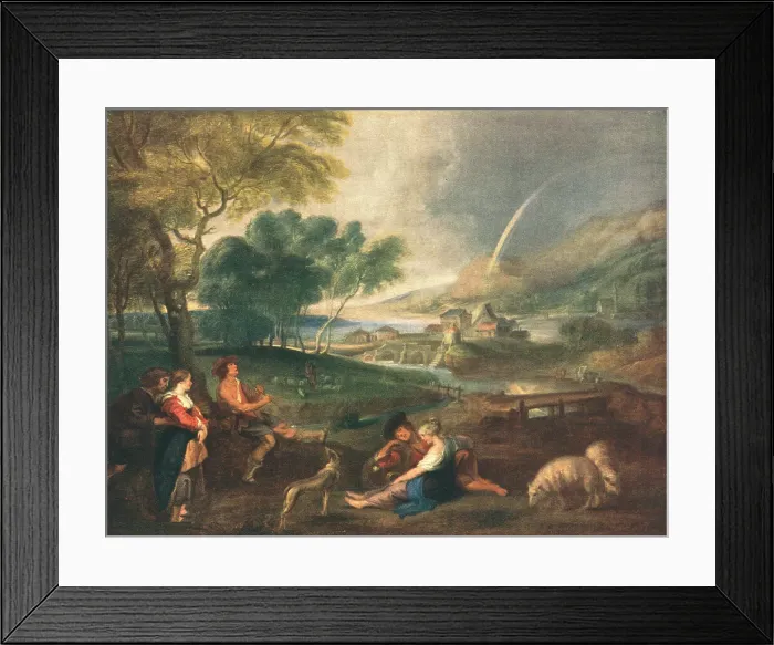 Framed Print : Figures By A River