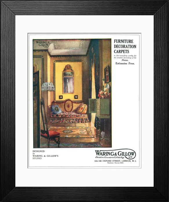 Framed Print : Waring and Gillow Advertisement Framed Print : Waring and Gillow Advertisement