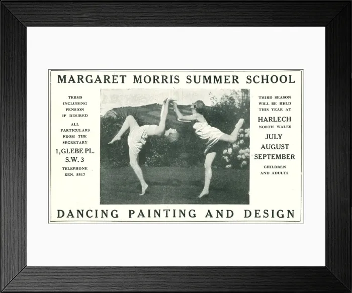 Framed Print : Margaret Morris Summer School Advertisement Framed Print : Margaret Morris Summer School Advertisement