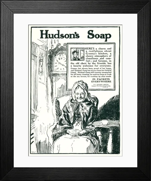 Framed Print : Hudson's Soap Advertisement Framed Print : Hudson's Soap Advertisement