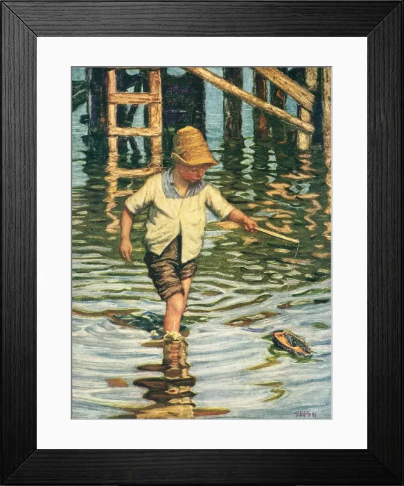 Framed Print : Boy With Boat Framed Print : Boy With Boat