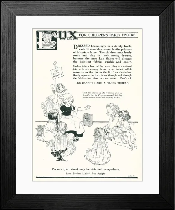 Framed Print : Lever Brothers Lux Advertisement Framed Print : Lever Brothers Lux Advertisement