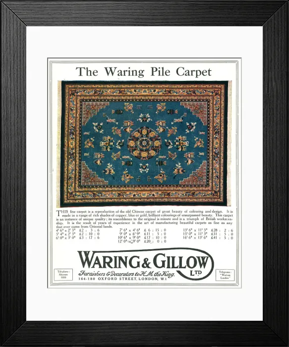Framed Print : Waring and Gillow Advertisement Framed Print : Waring and Gillow Advertisement