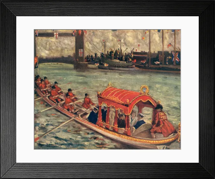 Framed Print : The Royal Barge Leaving The Custom House Quay Framed Print : The Royal Barge Leaving The Custom House Quay