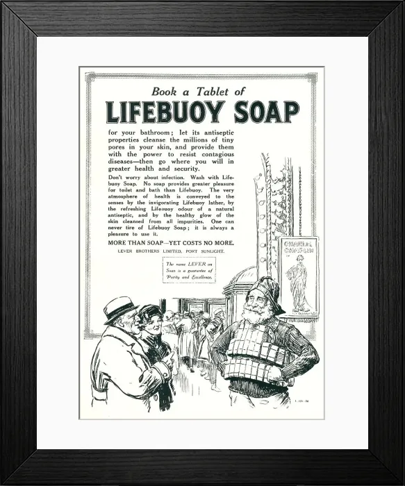 Framed Print : Lever Brothers Lifebuoy Soap Advertisement Framed Print : Lever Brothers Lifebuoy Soap Advertisement