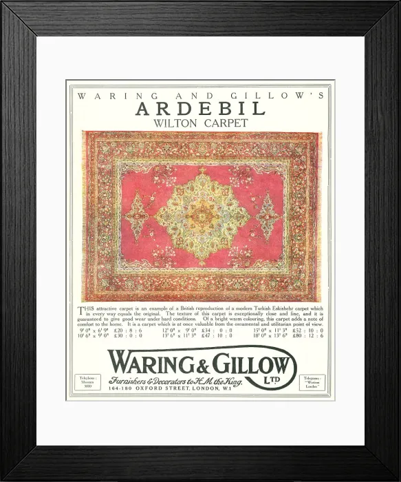 Framed Print : Waring and Gillow Advertisement Framed Print : Waring and Gillow Advertisement