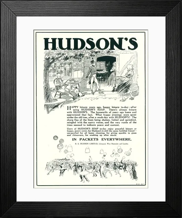Framed Print : Hudson's Soap Advertisement Framed Print : Hudson's Soap Advertisement