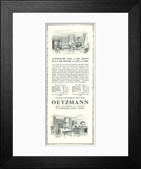 Framed Print : Oetzmann Advertisement