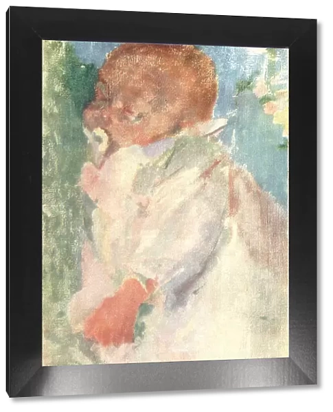 Baby. A portrait oil painting of a young baby