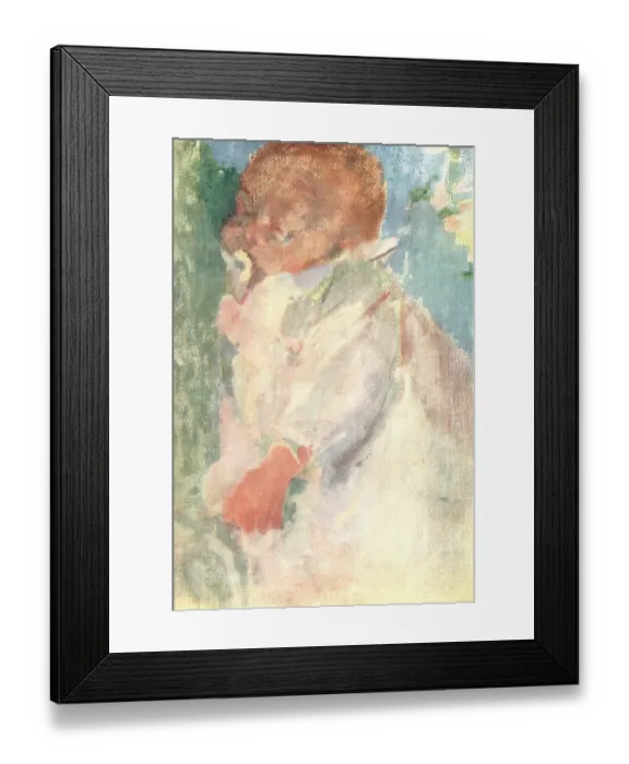 Framed Print : Baby. A portrait oil painting of a young baby Framed Print : Baby. A portrait oil painting of a young baby