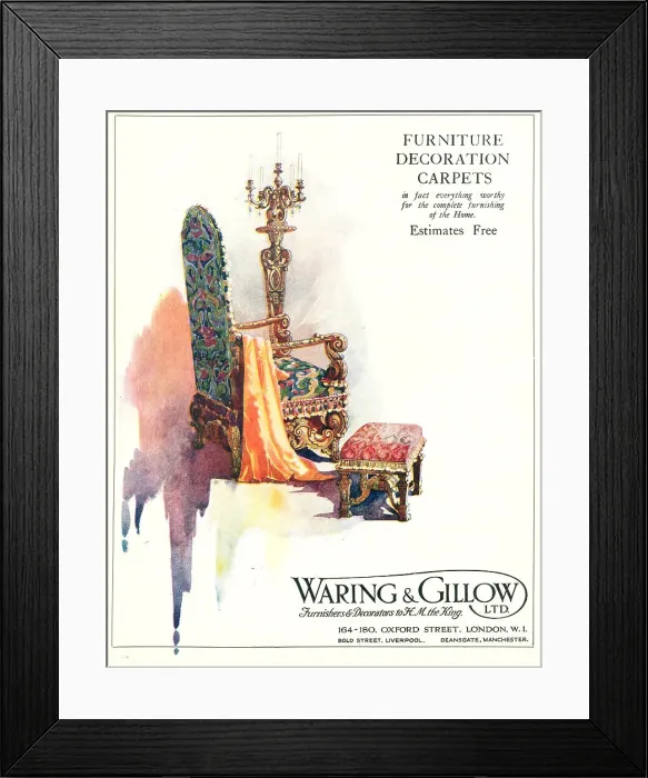 Framed Print : Waring and Gillow Advertisement Framed Print : Waring and Gillow Advertisement