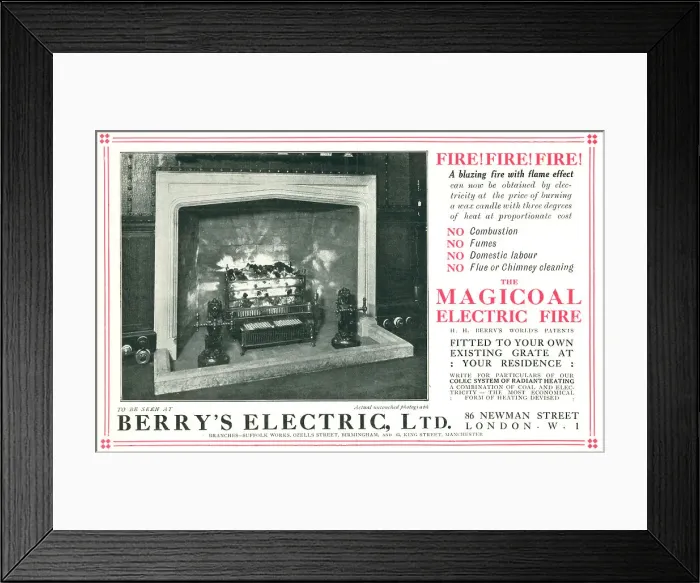 Framed Print : Berry's Electric Magicoal Advertisement Framed Print : Berry's Electric Magicoal Advertisement