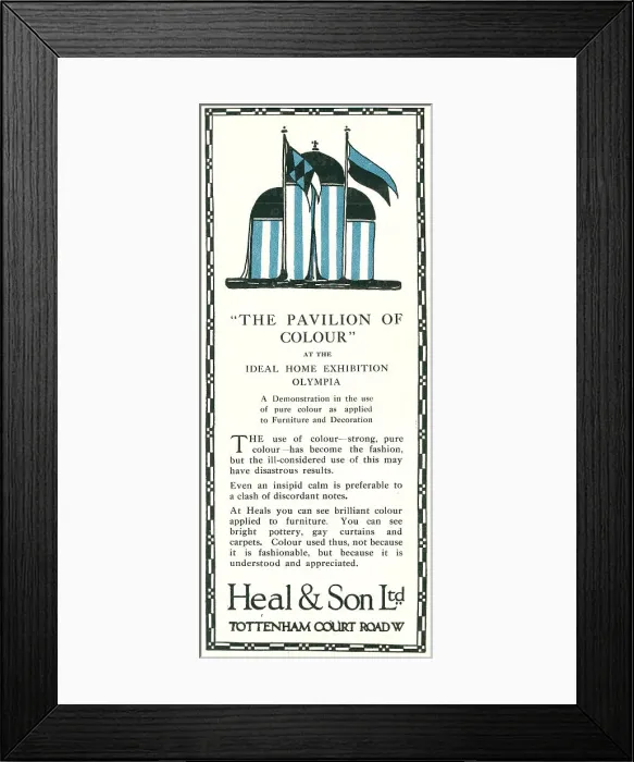 Framed Print : Heal and Son Advertisement Framed Print : Heal and Son Advertisement