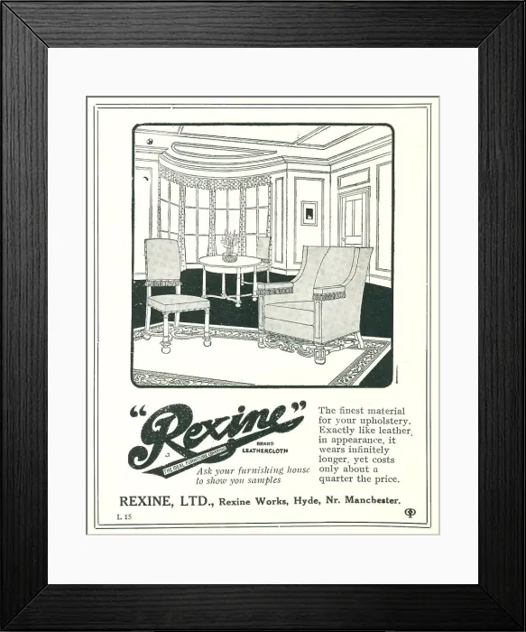Framed Print : Rexine Ltd Advertisement Framed Print : Rexine Ltd Advertisement