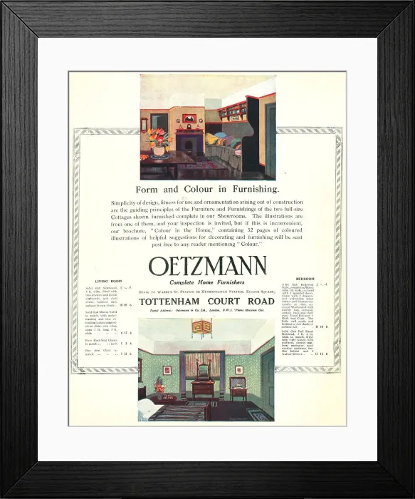 Framed Print : Oetzmann Advertisement Framed Print : Oetzmann Advertisement