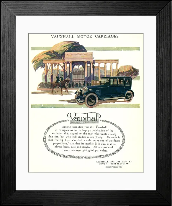 Framed Print : Vauxhall Advertisement Framed Print : Vauxhall Advertisement