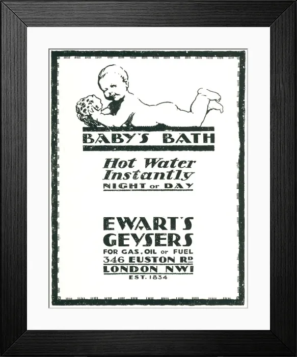Framed Print : Ewarts Geyser Advertisement Framed Print : Ewarts Geyser Advertisement