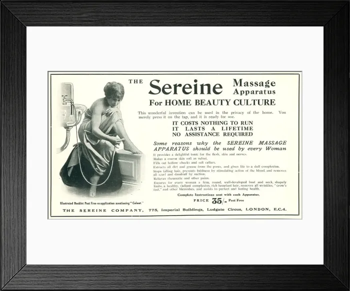 Framed Print : Sereine Massage Advertisement Framed Print : Sereine Massage Advertisement