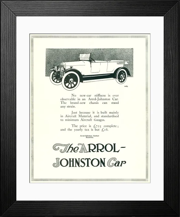 Framed Print : Arrol-Johnston Advertisement Framed Print : Arrol-Johnston Advertisement