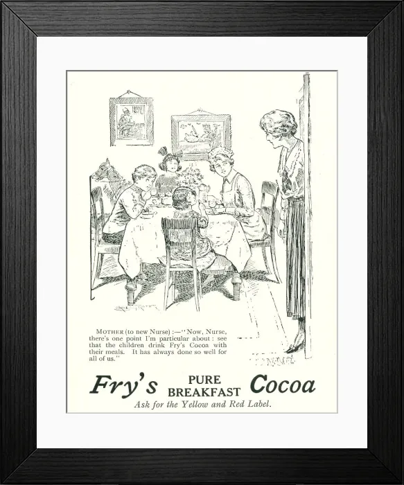 Framed Print : Fry's Cocoa Advertisement Framed Print : Fry's Cocoa Advertisement