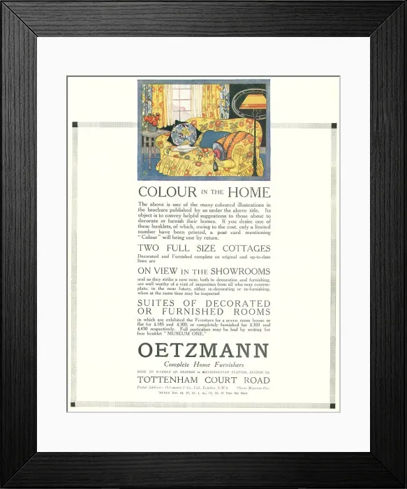 Framed Print : Oetzmann Advertisement Framed Print : Oetzmann Advertisement