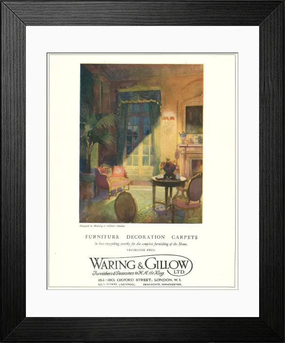 Framed Print : Waring and Gillow Advertisement Framed Print : Waring and Gillow Advertisement