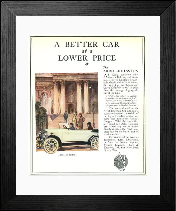 Framed Print : Arrol-Johnston Advertisement Framed Print : Arrol-Johnston Advertisement