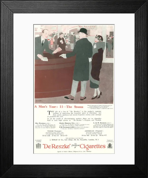 Framed Print : De Reszke Advertisement Framed Print : De Reszke Advertisement