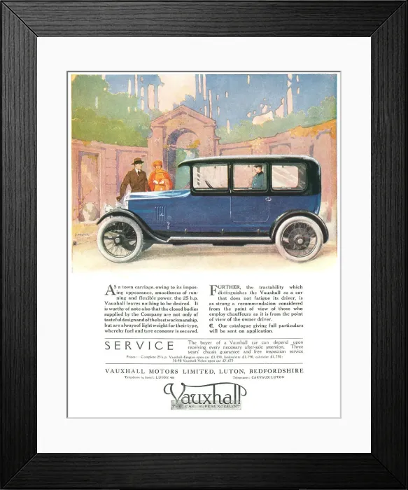 Framed Print : Vauxhall Advertisement Framed Print : Vauxhall Advertisement