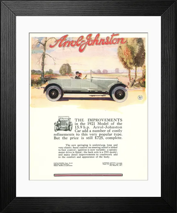 Framed Print : Arrol-Johnston Advertisement Framed Print : Arrol-Johnston Advertisement