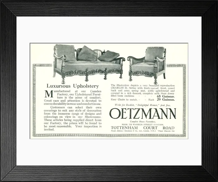 Framed Print : Oetzmann Advertisement