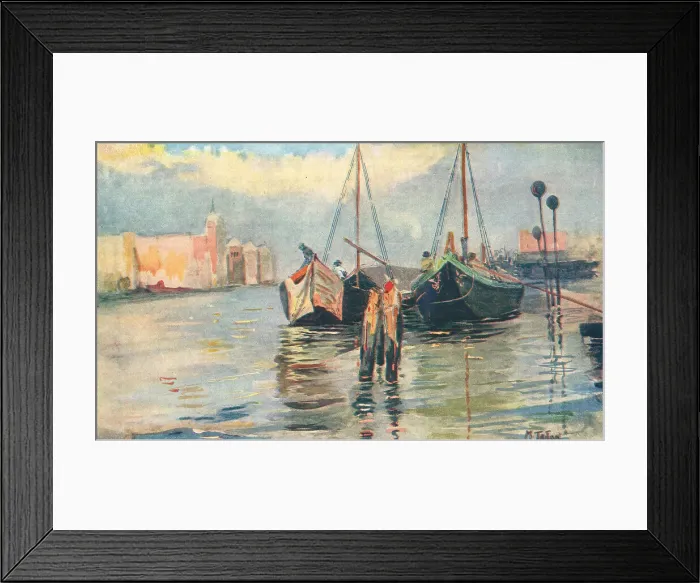 Framed Print : Boats. A watercolour painting which shows a couple of medium sized boats Framed Print : Boats. A watercolour painting which shows a couple of medium sized boats