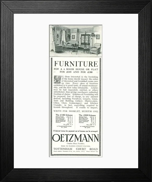 Framed Print : Oetzmann Advertisement Framed Print : Oetzmann Advertisement