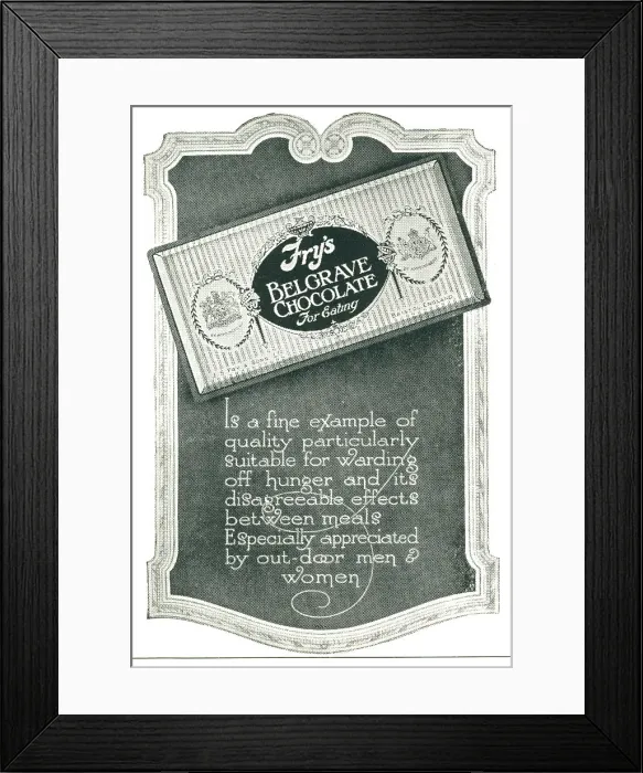 Framed Print : Fry's Belgrave Chocolate Advertisement Framed Print : Fry's Belgrave Chocolate Advertisement